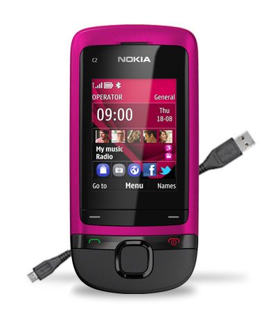 Bluetooth ve Micro USB özellikleri sunan Nokia C2-05 Bluetooth ve Micro USB özellikleri sunan Nokia C2-05