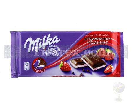 Milka Çilek - Yoğurtlu Tablet Çikolata | 100 gr - Resim 1