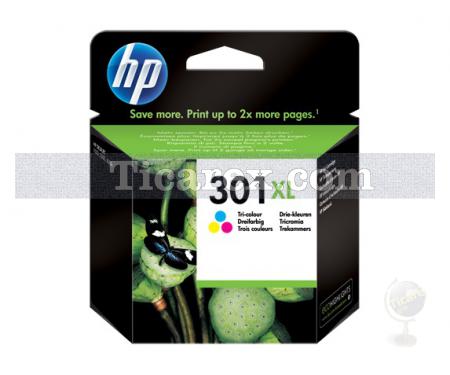 HP 301XL Üç Renkli Yüksek Kapasiteli Orijinal Mürekkep Kartuşu - Resim 1