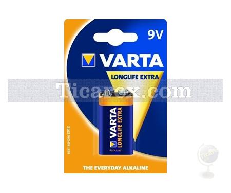 Varta Longlife Extra Alkalin Pil | 9 Volt - Resim 1