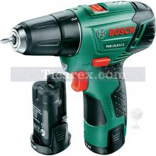 Bosch PSR 10,8 Li-2 Lityum İyon Çift Vitesli, Çift Akülü Delme Vidalama (0 603 972 901)