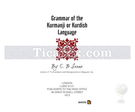 Grammar Of The Kurmanji or Kurdish Language | E.B. Soane - Resim 1