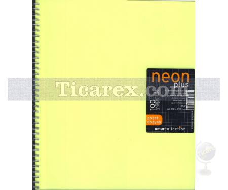 Neon Kapaklı Defter (Poşet Dosyalı) | 100 yp | A4 | Spiralli | Kareli | PP Kapak - Resim 2