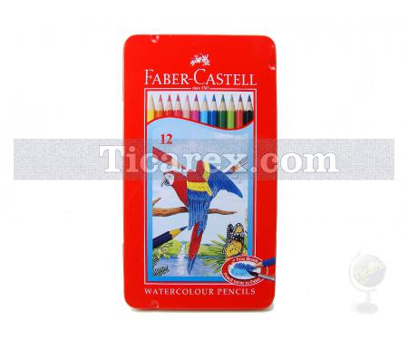 Faber-Castell Suluboya Kalemi Metal Kutuda - Aquarelle | 12 renk - Resim 1