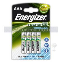 Energizer Şarjlı Pil 1000 mAh AAA Tipi 4'lü Paket