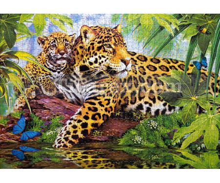 Kaplan ve Yavrusu Yapboz - 1000 Parça Puzzle | 48x68 cm - Resim 1