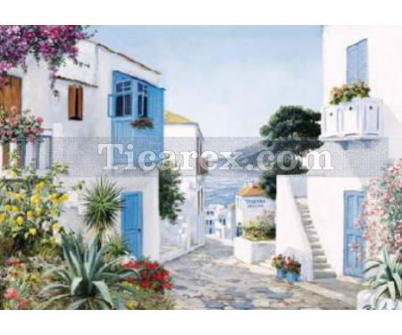 Akdeniz Evleri Yapboz - 1000 Parça Puzzle | 48x68 cm - Resim 1