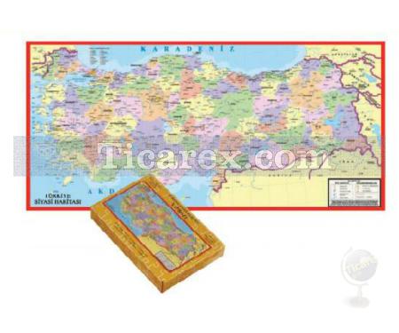 İl İl Türkiye Haritası Kutulu Yapboz - 123 Parça Puzzle | 32x67 cm - Resim 1