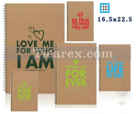 Funky Defter | 100 yp | 16.5x22.5 | Spiralli | Kareli | Sert Kapak - Resim 1