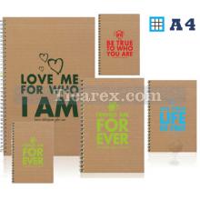 Funky Defter | 100 yp | A4 | Spiralli | Kareli | Sert Kapak