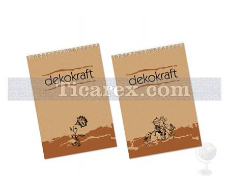 Dekokraft A4 Kareli Bloknot Yaldızlı Kraft Sert Kapak | 100 yp | A4 | Spiralli | Kareli | Sert Kapak - Resim 2