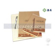 Dekokraft A4 Çizgili Bloknot Yaldızlı Kraft Sert Kapak | 100 yp | A4 | Spiralli | Çizgili | Sert Kapak