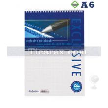 Exclusive A6 Çizgili Karton Kapak Bloknot | 80 yp | A6 ( 10.5x14.8 ) | Spiralli | Çizgili | Karton Kapak