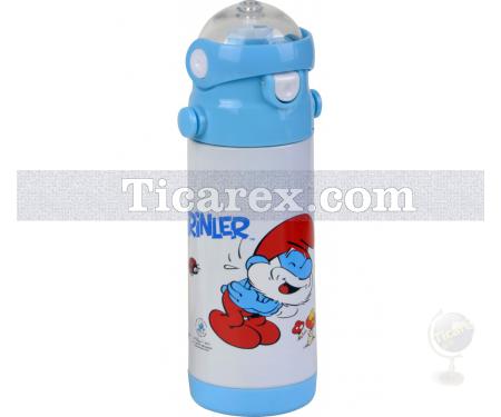 Şirinler - Pipetli Çelik Matara | 400 ml - Resim 1