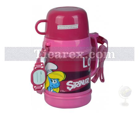 Şirinler - Bardaklı Plastik Matara HU24 | 400 ml - Resim 1