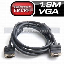 Dark VGA ( M ) - VGA ( M ) - Görüntü Kablosu (M/M) Ferrit Core EMI/RFI Filtreli | 1.8 m