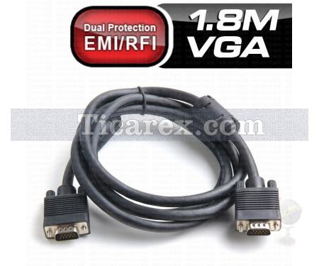 Dark VGA ( M ) - VGA ( M ) - Görüntü Kablosu (M/M) Ferrit Core EMI/RFI Filtreli | 1.8 m - Resim 1