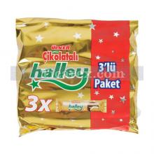 Ülker Halley Mini 3'lü Paket - Çikolata Kaplı Granüllü Sandviç Bisküvi | 231 gr