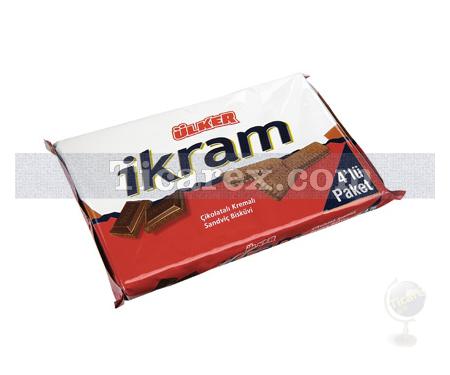 Ülker İkram Çikolatalı Krema Dolgulu Sandviç Bisküvi 4'lü Paket | 368 gr - Resim 1