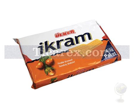 Ülker İkram Fındıklı Krema Dolgulu Sandviç Bisküvi 4'lü Paket | 368 gr - Resim 1