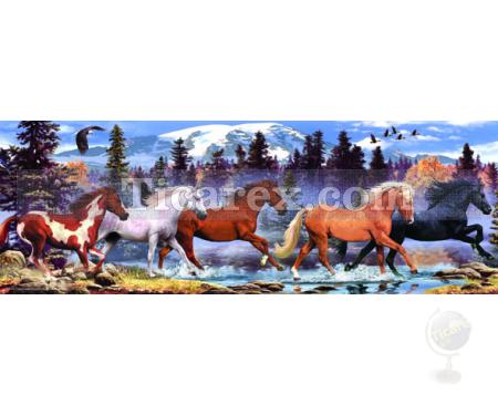 Koşan Atlar Yapboz - 1000 Parça Puzzle | 68x48 cm - Resim 1