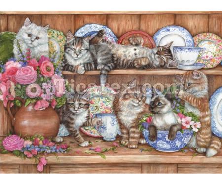 Yavru Kediler Yapboz - 1000 Parça Puzzle | 68x48 cm - Resim 1
