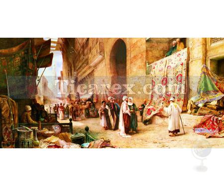 Kahire'de Halı Pazarı Yapboz - 1500 Parça Puzzle | 99x48 cm - Resim 1
