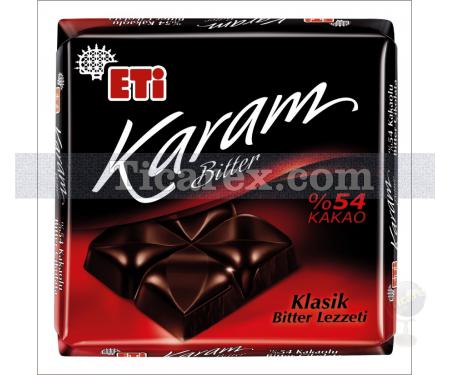 Eti Karam Bitter Klasik %54 Kakaolu Kare Çikolata | 80 gr - Resim 1
