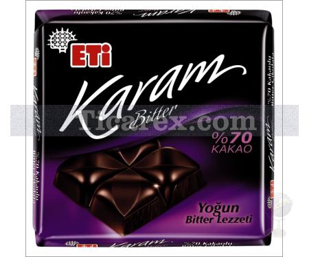 Eti Karam Bitter %70 Kakaolu Kare Çikolata | 80 gr - Resim 1