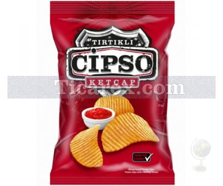 Cipso Ketçap Çeşnili Tırtıklı Patates Cipsi (Aile Boy) | 64 gr - Resim 1