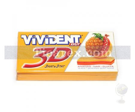 Vivident 3D Ananas Nar Guava Aromalı Sakız - Resim 1