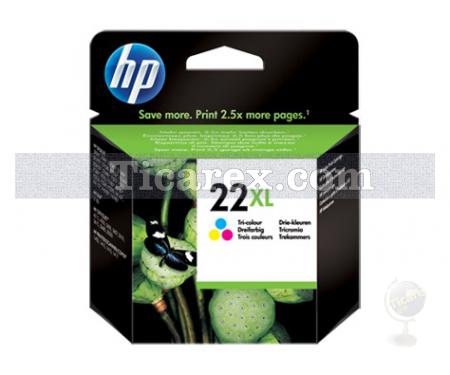 HP 22XL Üç Renkli Yüksek Kapasiteli Orijinal Mürekkep Kartuşu - Resim 1