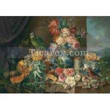 Çiçekler ve Papağan Yapboz - 2000 Parça Puzzle | 68x97 cm